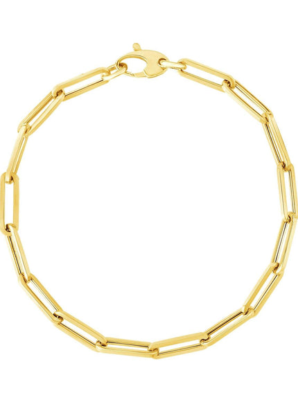 14K Yellow Gold Bold Paperclip Chain Bracelet - Ellie Belle