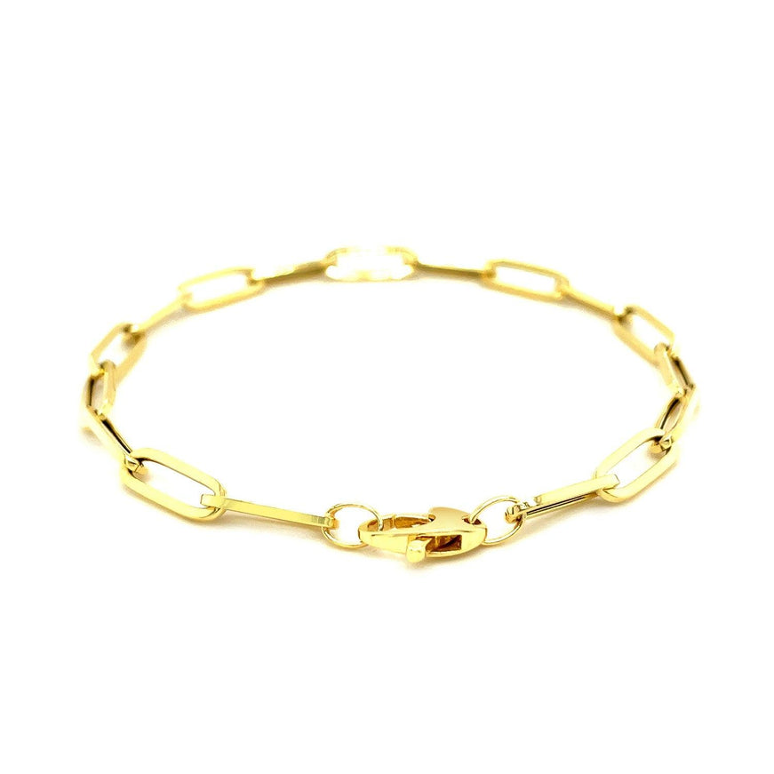 14K Yellow Gold Bold Paperclip Chain Bracelet - Ellie Belle