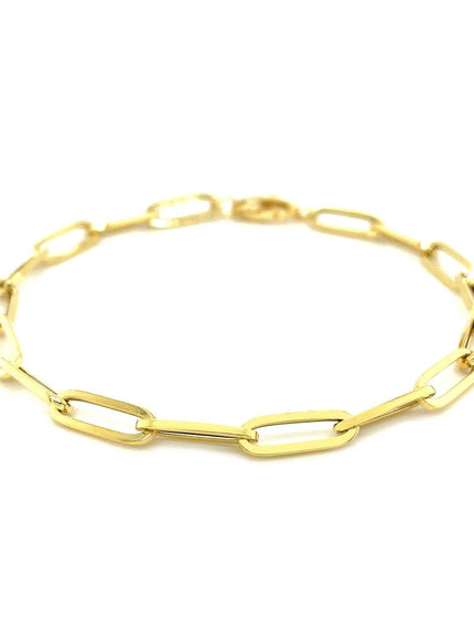 14K Yellow Gold Bold Paperclip Chain Bracelet - Ellie Belle