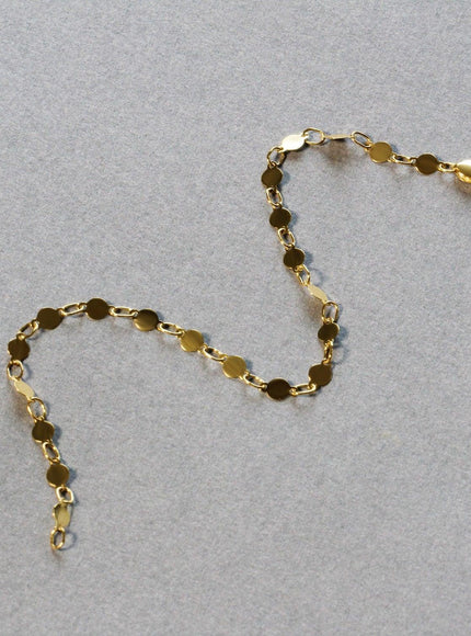 14k Yellow Gold Bracelet with Polished Circles - Ellie Belle