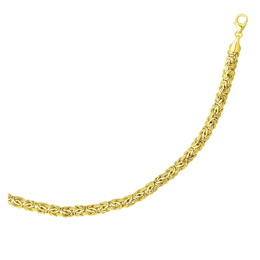 14k Yellow Gold Byzantine Link Shiny Bracelet - Ellie Belle