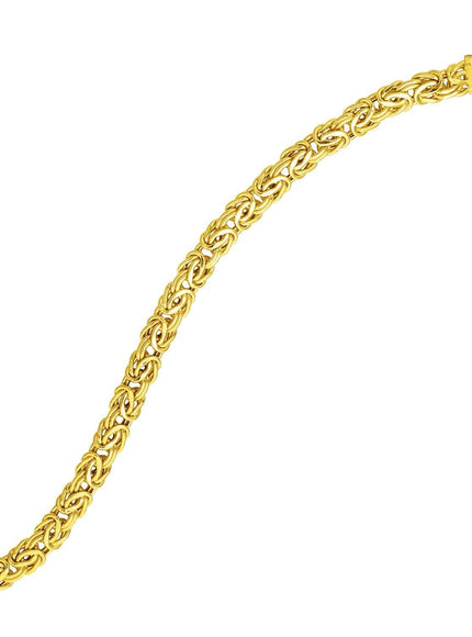 14k Yellow Gold Byzantine Link Stylish Bracelet - Ellie Belle