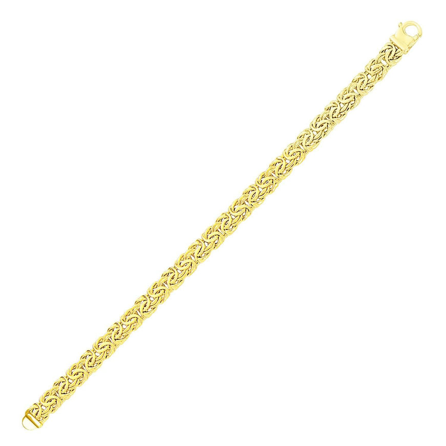 14k Yellow Gold Byzantine Style Chain Bracelet - Ellie Belle