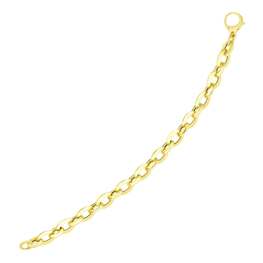 14k Yellow Gold Cable Chain Design Bracelet - Ellie Belle