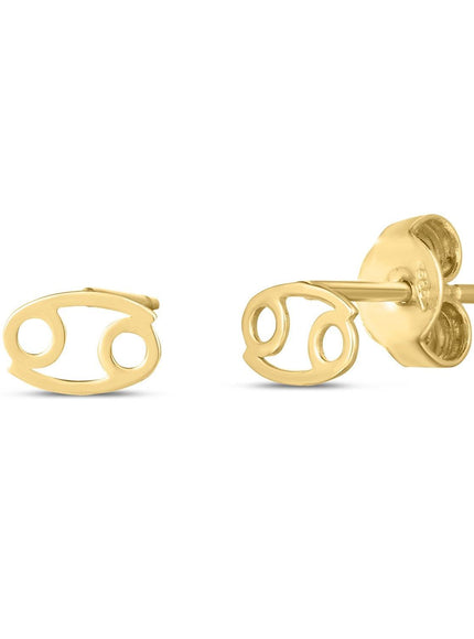 14k Yellow Gold Cancer Stud Earrings - Ellie Belle