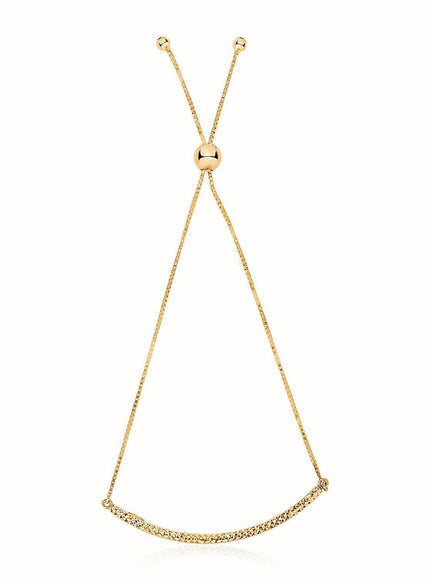 14k Yellow Gold Chain Bar Lariat Style Bracelet - Ellie Belle