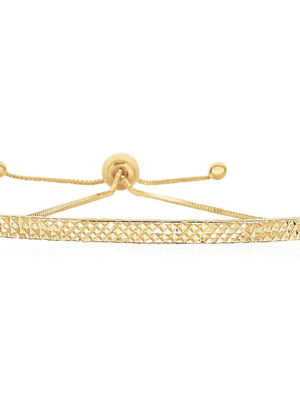 14k Yellow Gold Chain Bar Lariat Style Bracelet - Ellie Belle