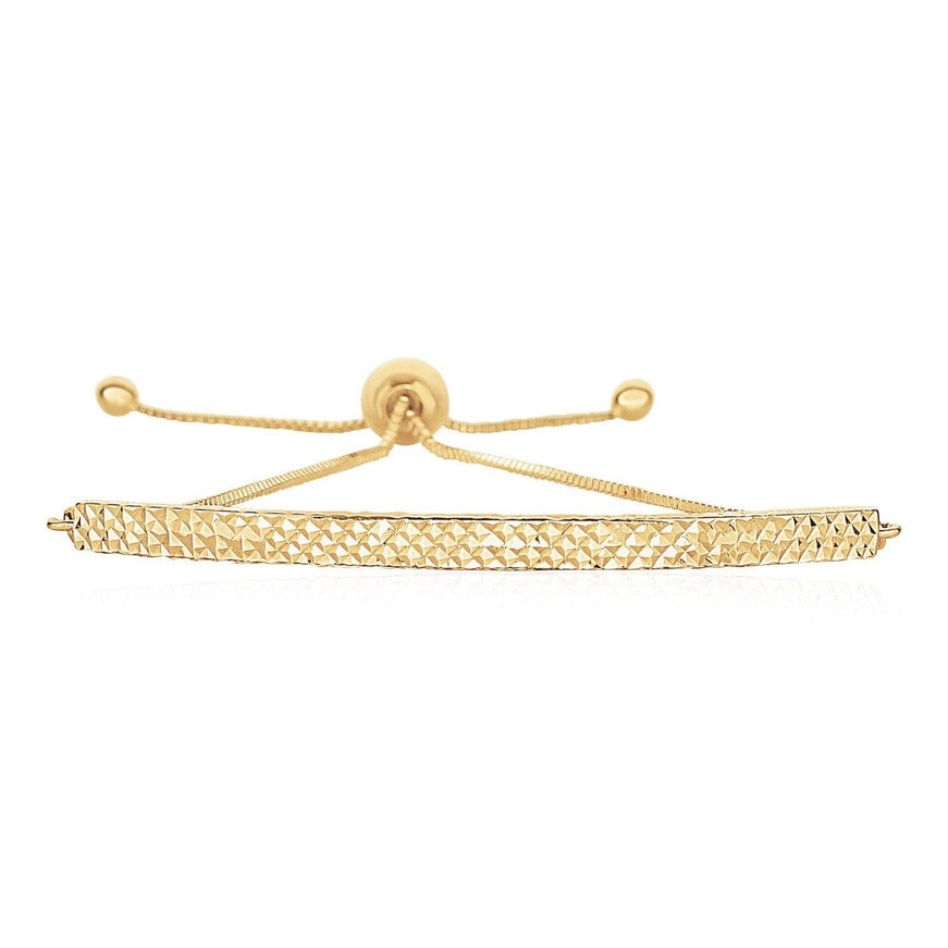 14k Yellow Gold Chain Bar Lariat Style Bracelet - Ellie Belle