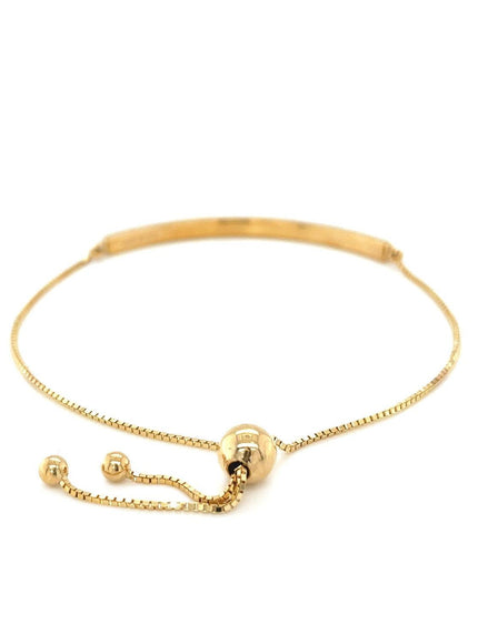 14k Yellow Gold Chain Bar Lariat Style Bracelet - Ellie Belle