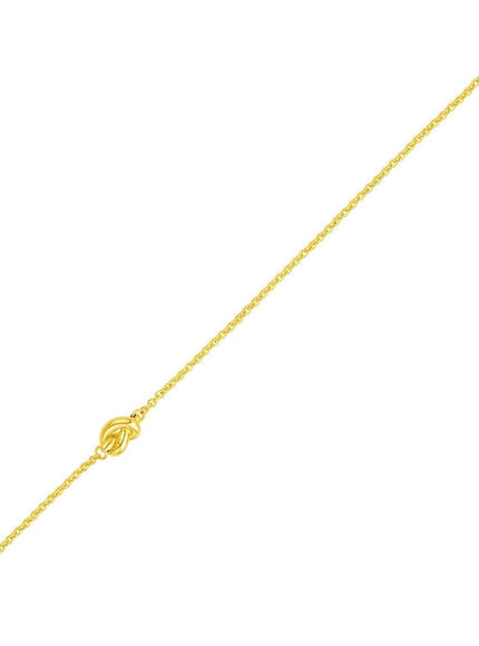 14k Yellow Gold Chain Bracelet with Polished Knot - Ellie Belle