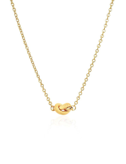 14k Yellow Gold Chain Necklace with Polished Knot - Ellie Belle