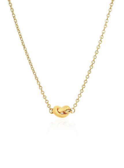 14k Yellow Gold Chain Necklace with Polished Knot - Ellie Belle