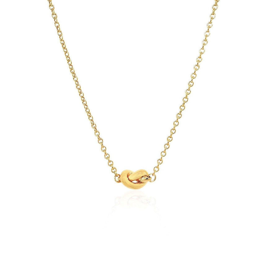 14k Yellow Gold Chain Necklace with Polished Knot - Ellie Belle