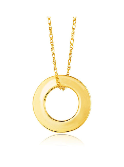 14k Yellow Gold Circle Pendant - Ellie Belle