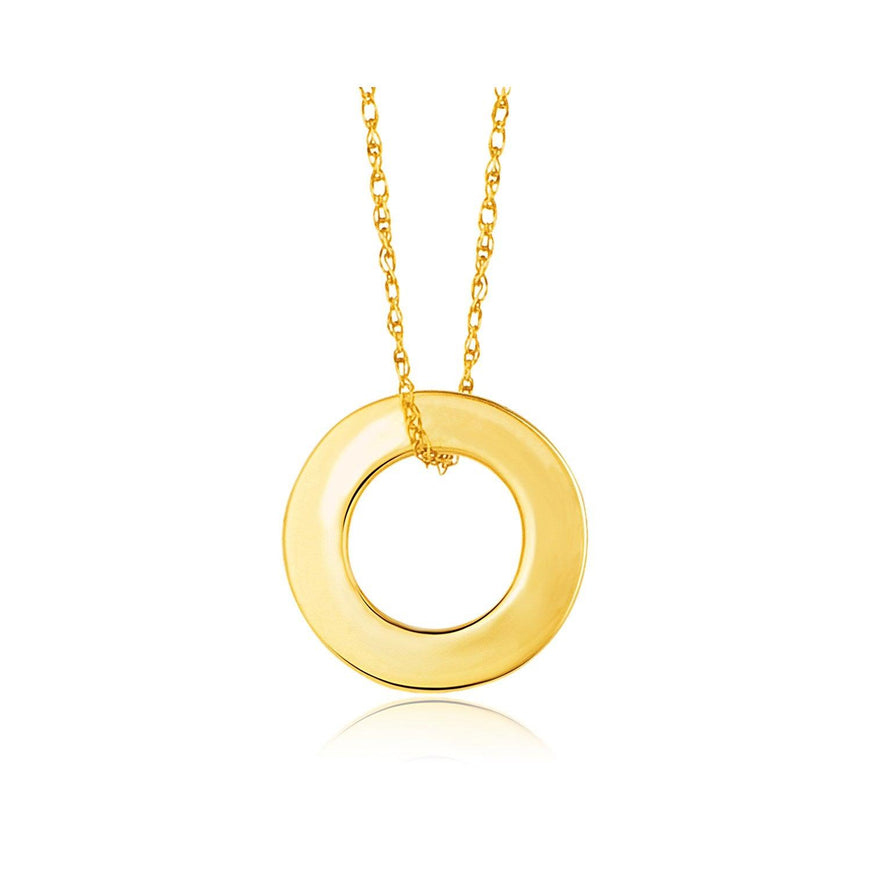 14k Yellow Gold Circle Pendant - Ellie Belle