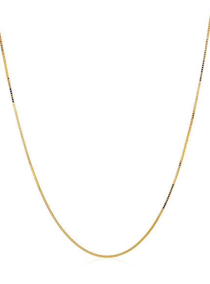 14k Yellow Gold Classic Box Chain 0.45mm - Ellie Belle