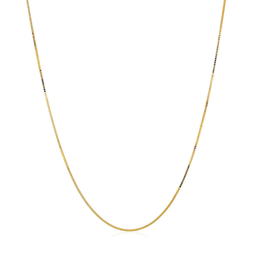 14k Yellow Gold Classic Box Chain 0.45mm - Ellie Belle