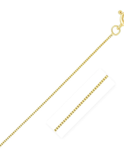 14k Yellow Gold Classic Box Chain 0.4mm - Ellie Belle