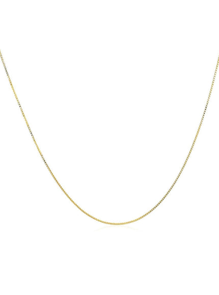 14k Yellow Gold Classic Box Chain 0.4mm - Ellie Belle