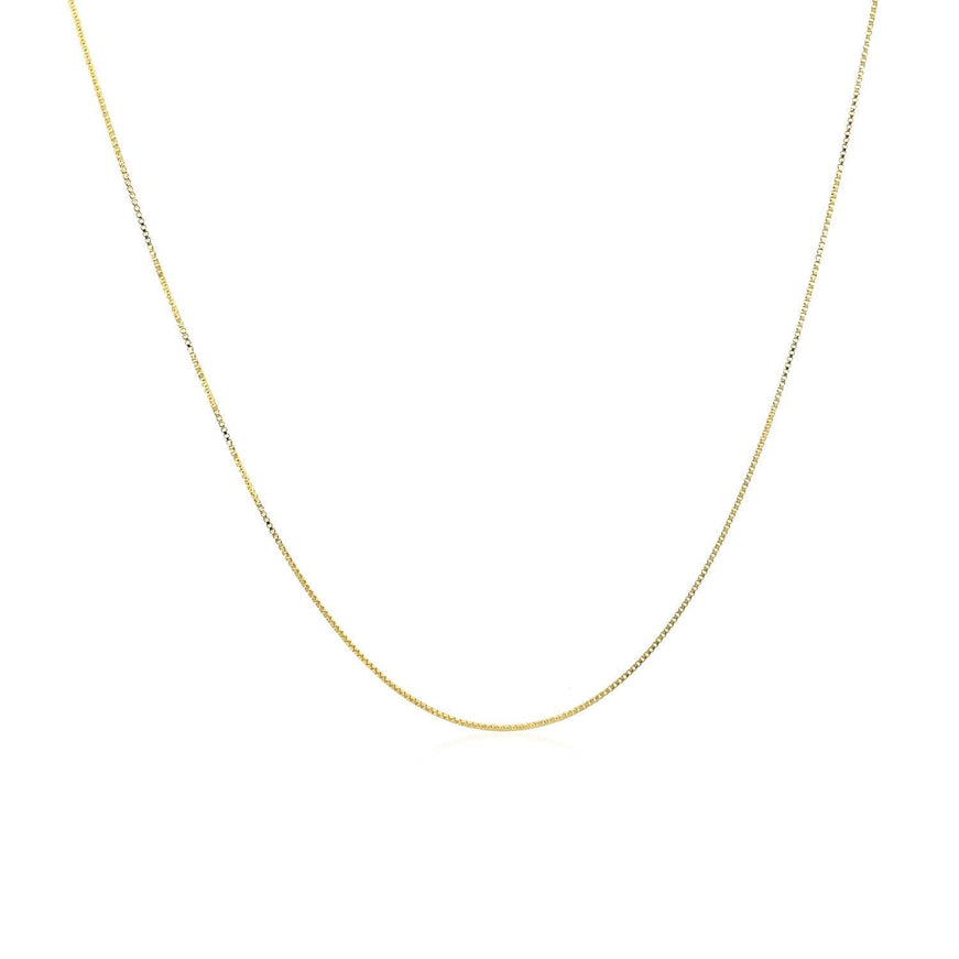 14k Yellow Gold Classic Box Chain 0.4mm - Ellie Belle