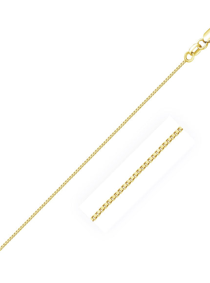 14k Yellow Gold Classic Box Chain 0.6mm - Ellie Belle