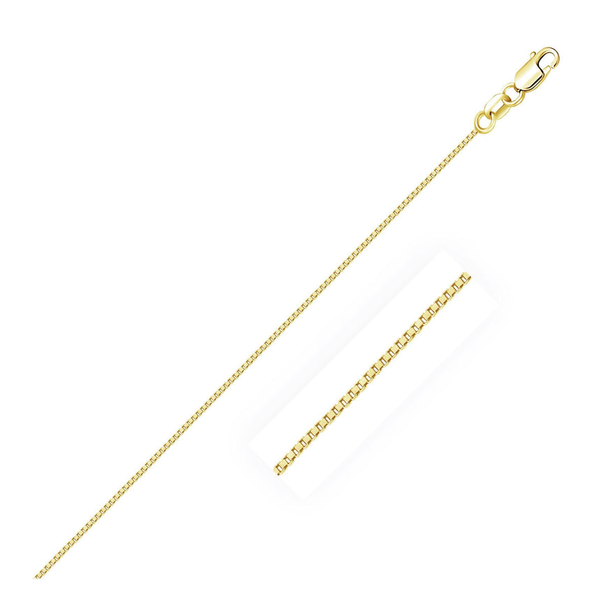 14k Yellow Gold Classic Box Chain 0.6mm - Ellie Belle