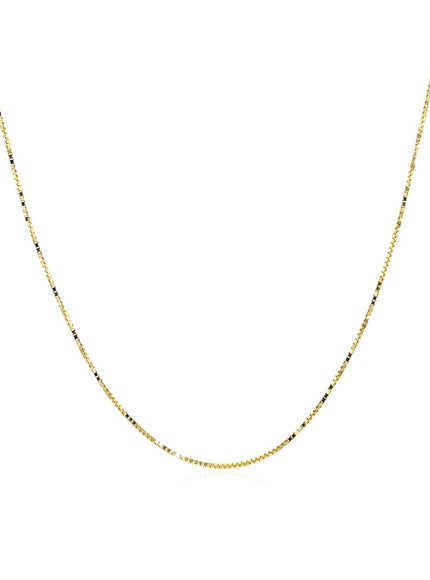 14k Yellow Gold Classic Box Chain 0.6mm - Ellie Belle