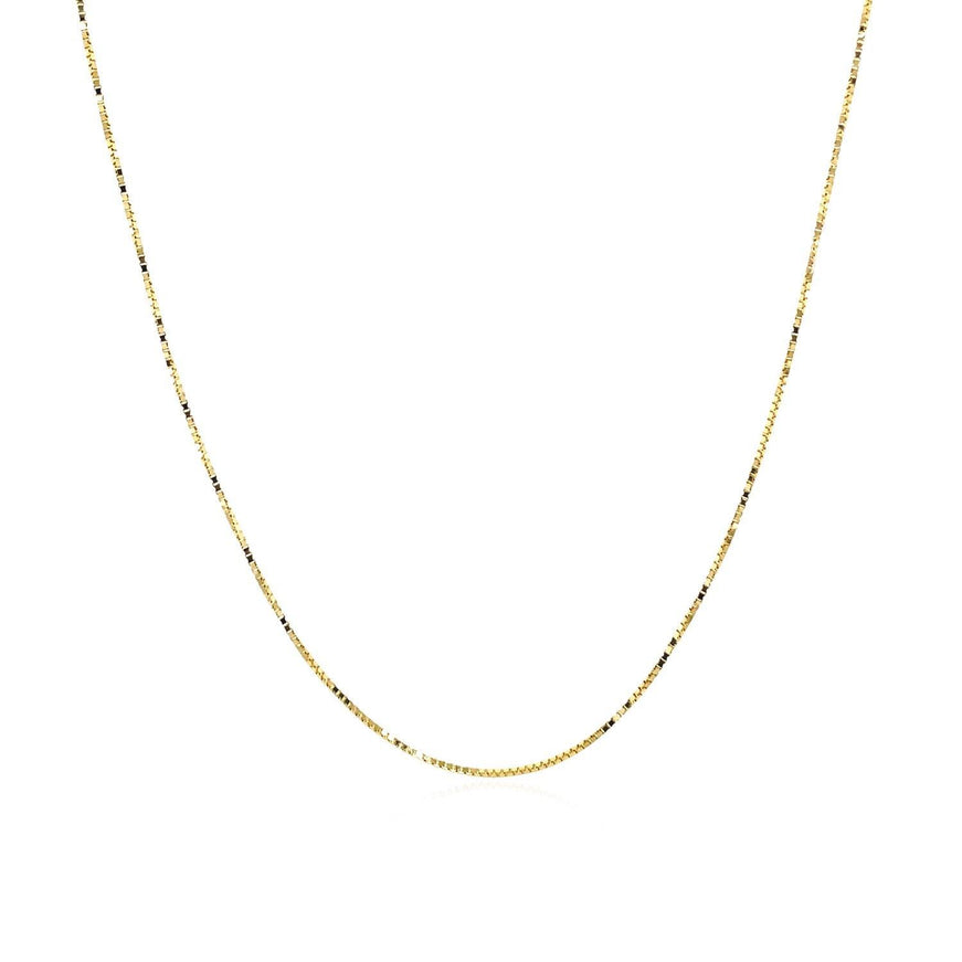 14k Yellow Gold Classic Box Chain 0.6mm - Ellie Belle