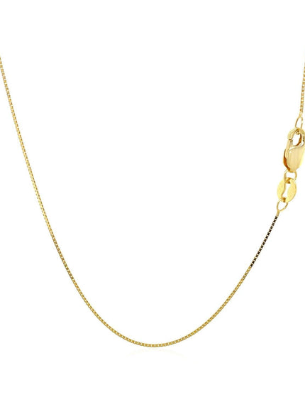 14k Yellow Gold Classic Box Chain 0.6mm - Ellie Belle