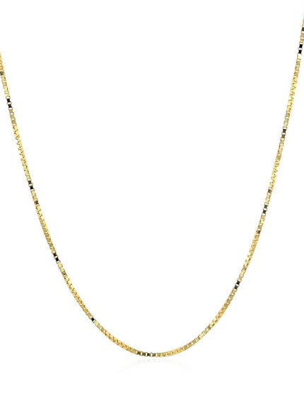 14k Yellow Gold Classic Box Chain 0.7mm - Ellie Belle