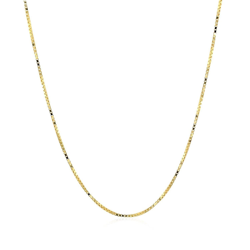 14k Yellow Gold Classic Box Chain 0.7mm - Ellie Belle