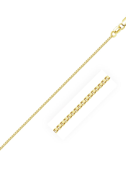 14k Yellow Gold Classic Box Chain 0.8mm - Ellie Belle