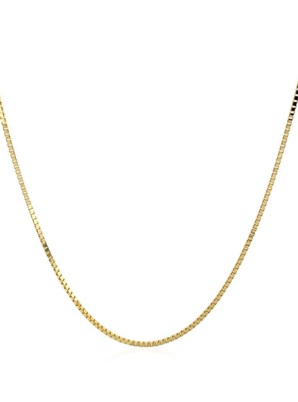 14k Yellow Gold Classic Box Chain 0.8mm - Ellie Belle