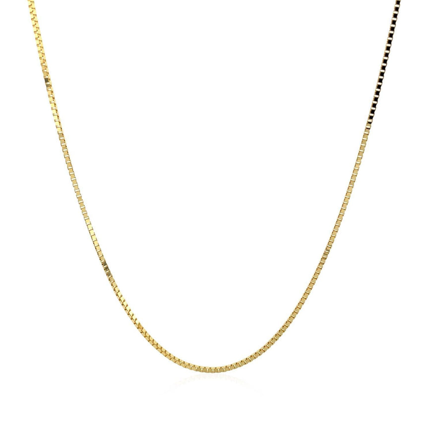 14k Yellow Gold Classic Box Chain 0.8mm - Ellie Belle