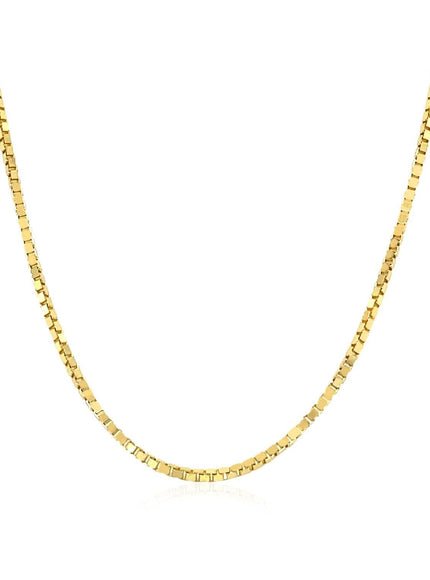 14k Yellow Gold Classic Box Chain 1.1mm - Ellie Belle