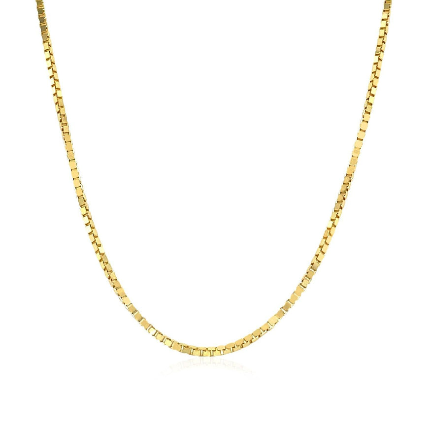 14k Yellow Gold Classic Box Chain 1.1mm - Ellie Belle