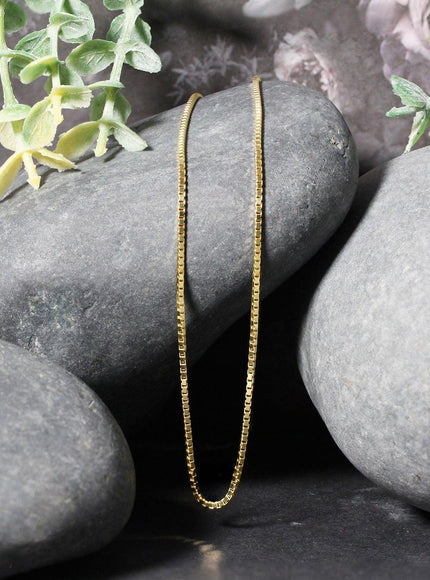 14k Yellow Gold Classic Box Chain 1.1mm - Ellie Belle