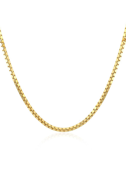 14k Yellow Gold Classic Box Chain 1.4mm - Ellie Belle