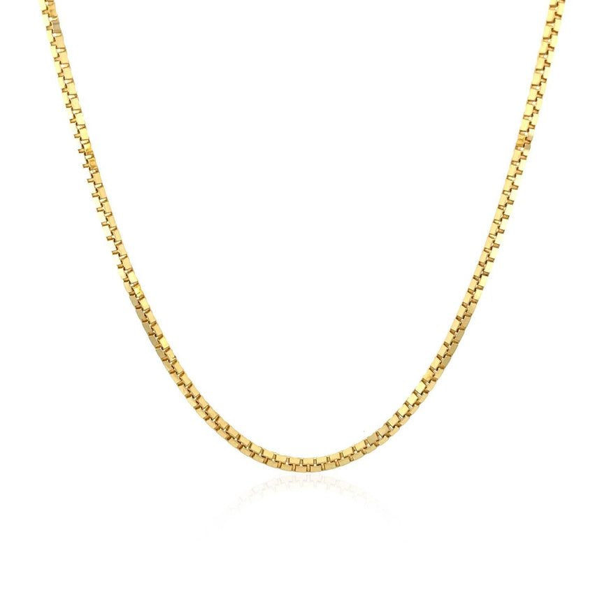 14k Yellow Gold Classic Box Chain 1.4mm - Ellie Belle