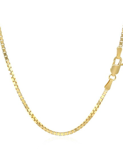 14k Yellow Gold Classic Box Chain 1.4mm - Ellie Belle