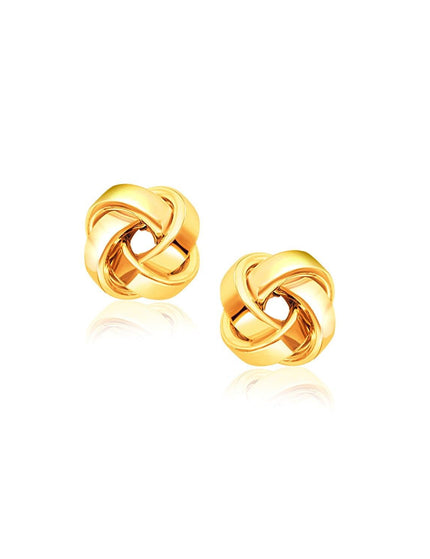 14k Yellow Gold Classic Love Knot Stud Earrings - Ellie Belle