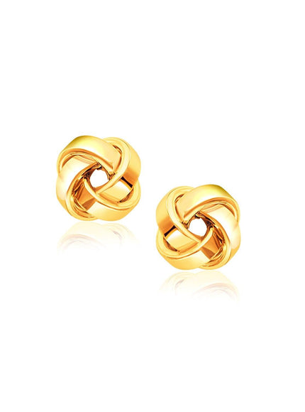 14k Yellow Gold Classic Love Knot Stud Earrings - Ellie Belle