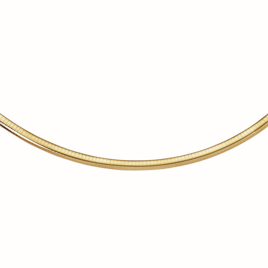 14k Yellow Gold Classic Omega Style Chain (6 mm) - Ellie Belle