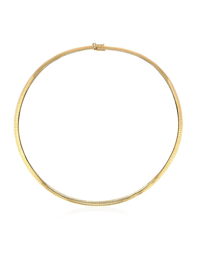 14k Yellow Gold Classic Omega Style Chain (6 mm) - Ellie Belle