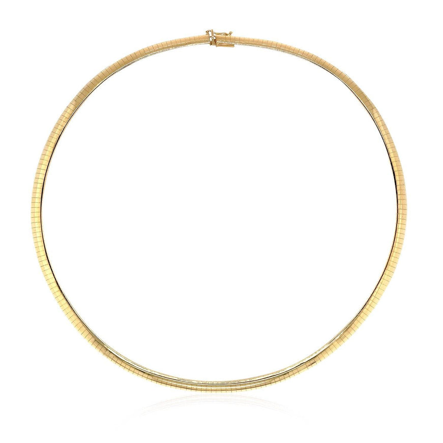 14k Yellow Gold Classic Omega Style Chain (6 mm) - Ellie Belle