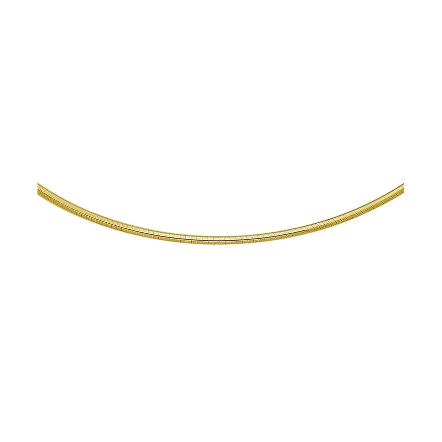 14k Yellow Gold Classic Omega Style Necklace (2 mm) - Ellie Belle