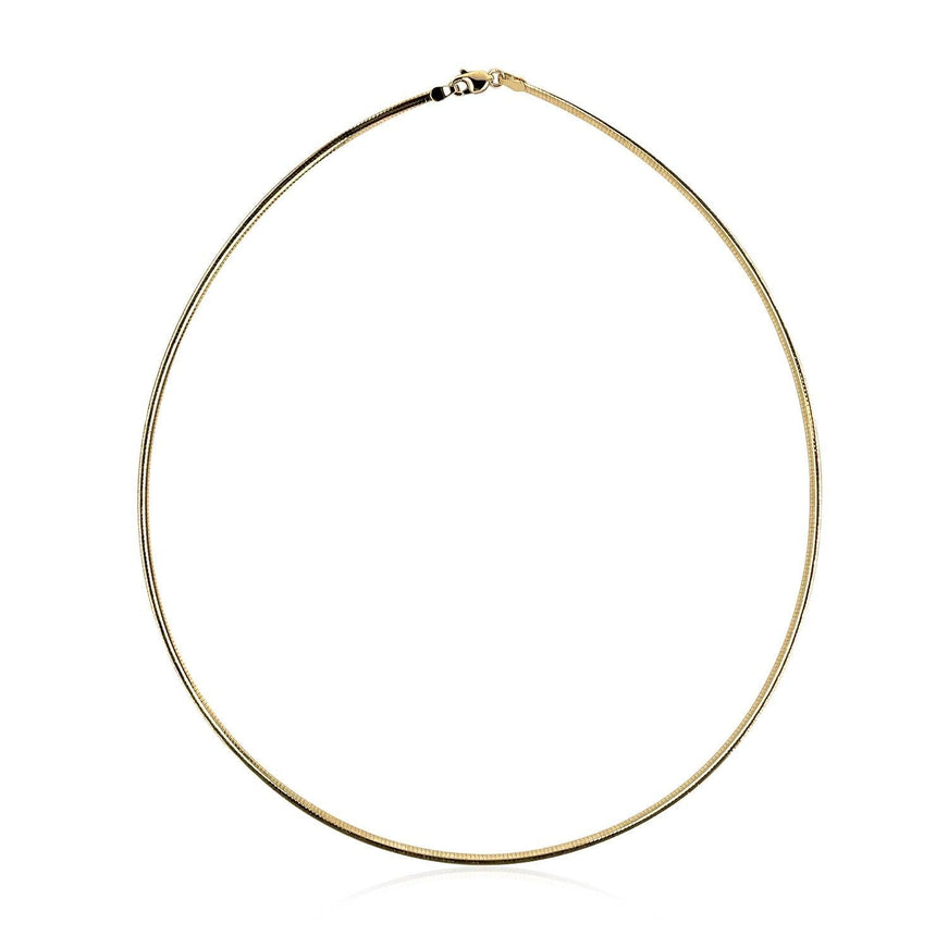 14k Yellow Gold Classic Omega Style Necklace (2 mm) - Ellie Belle