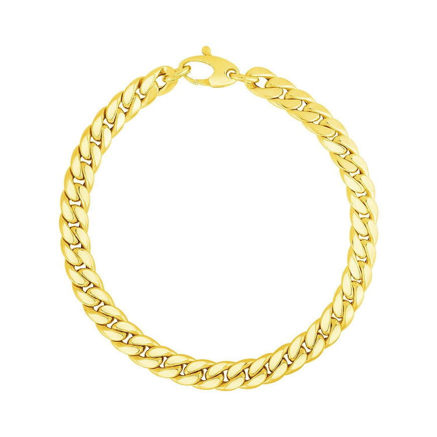 14K Yellow Gold Cuban Link Bracelet - Ellie Belle