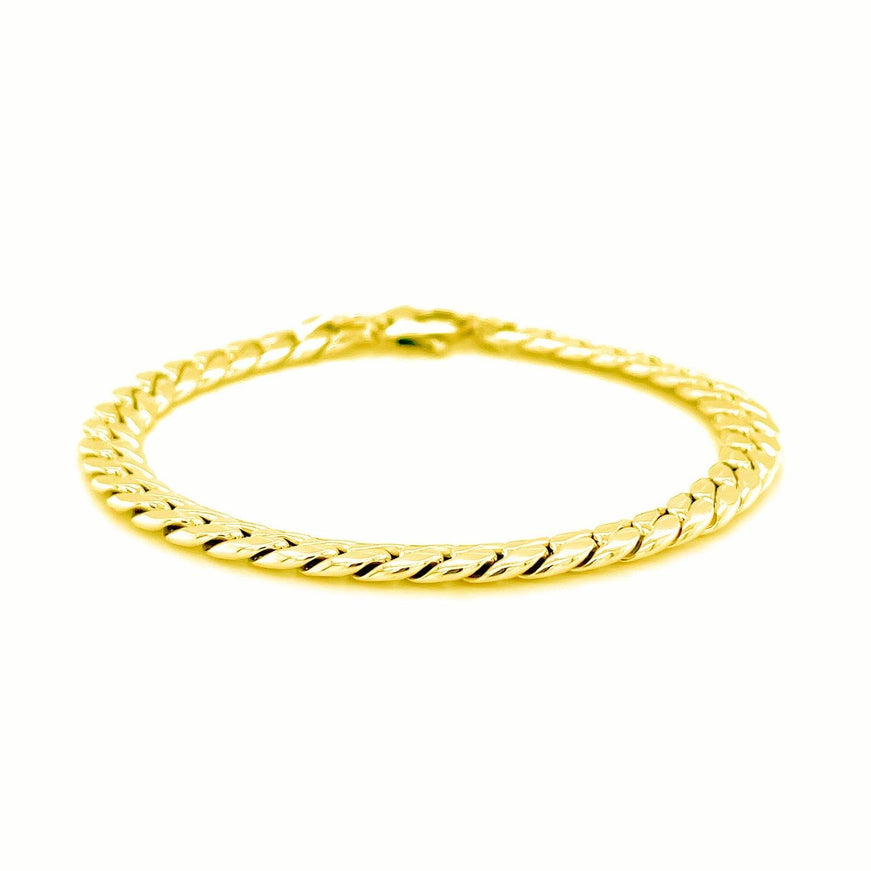 14K Yellow Gold Cuban Link Bracelet - Ellie Belle