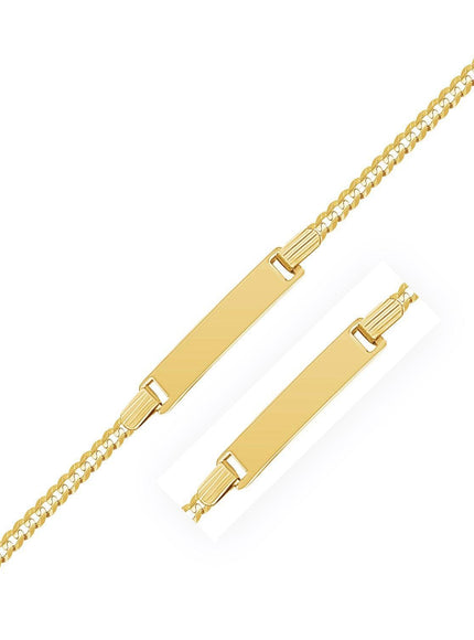 14k Yellow Gold Curb Link Style Children's ID Bracelet - Ellie Belle